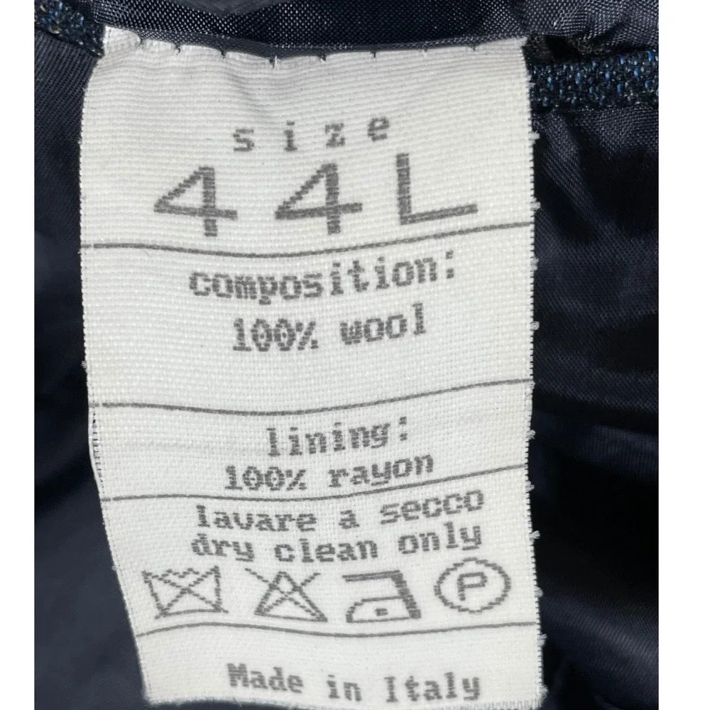 Silvio Berlusconi 1881 Mens Wool Blazer Navy Windowpane Check Made in Italy  44L